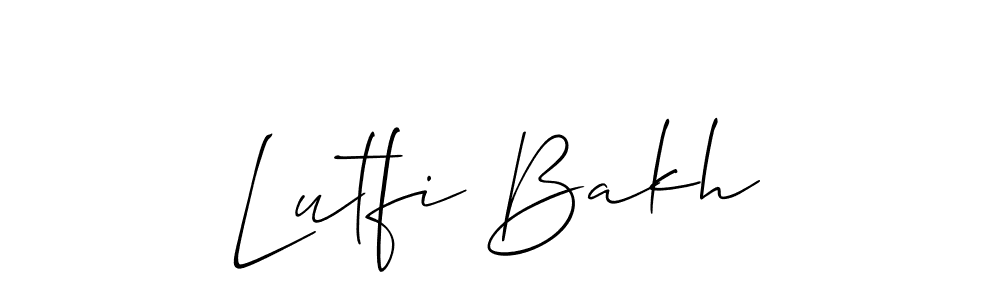 Also You can easily find your signature by using the search form. We will create Lutfi Bakh name handwritten signature images for you free of cost using Allison_Script sign style. Lutfi Bakh signature style 2 images and pictures png