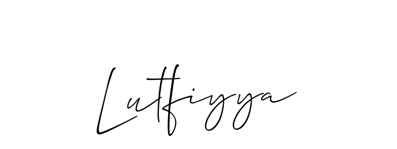 How to make Lutfiyya signature? Allison_Script is a professional autograph style. Create handwritten signature for Lutfiyya name. Lutfiyya signature style 2 images and pictures png