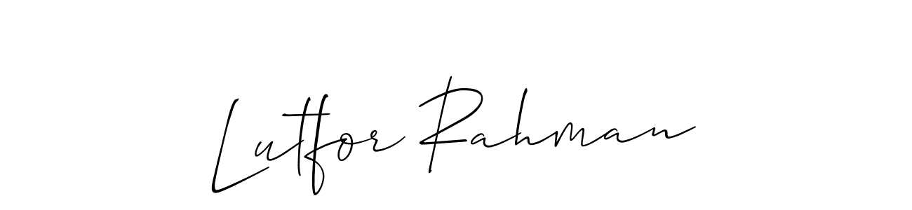 Create a beautiful signature design for name Lutfor Rahman. With this signature (Allison_Script) fonts, you can make a handwritten signature for free. Lutfor Rahman signature style 2 images and pictures png