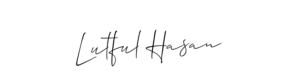 Use a signature maker to create a handwritten signature online. With this signature software, you can design (Allison_Script) your own signature for name Lutful Hasan. Lutful Hasan signature style 2 images and pictures png