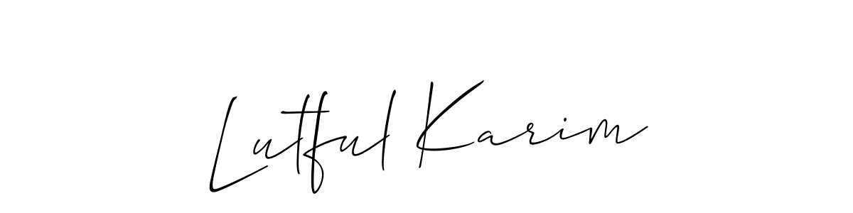 It looks lik you need a new signature style for name Lutful Karim. Design unique handwritten (Allison_Script) signature with our free signature maker in just a few clicks. Lutful Karim signature style 2 images and pictures png