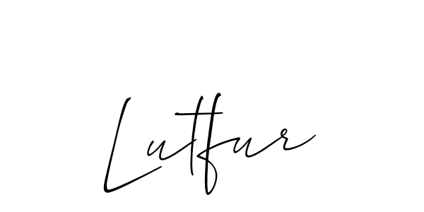 Make a beautiful signature design for name Lutfur. With this signature (Allison_Script) style, you can create a handwritten signature for free. Lutfur signature style 2 images and pictures png