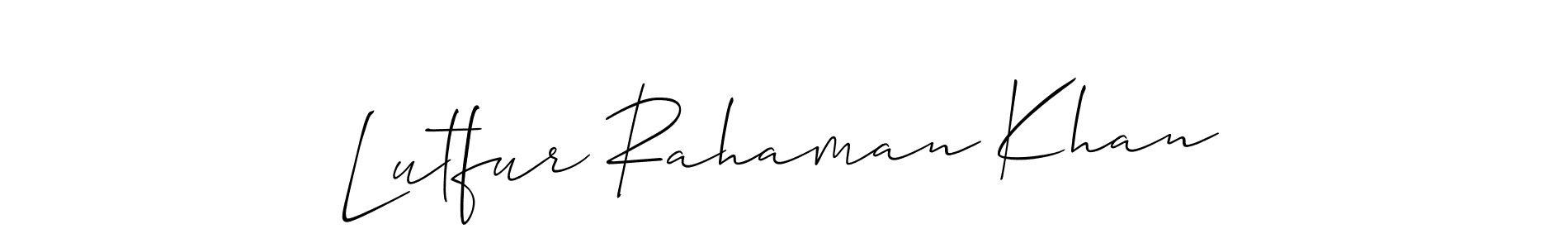 You should practise on your own different ways (Allison_Script) to write your name (Lutfur Rahaman Khan) in signature. don't let someone else do it for you. Lutfur Rahaman Khan signature style 2 images and pictures png