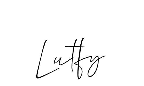 Make a beautiful signature design for name Lutfy. With this signature (Allison_Script) style, you can create a handwritten signature for free. Lutfy signature style 2 images and pictures png