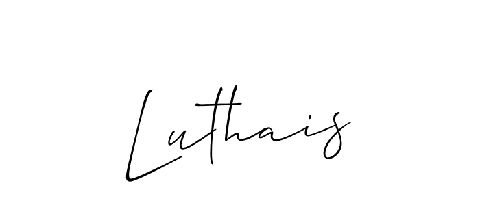 Design your own signature with our free online signature maker. With this signature software, you can create a handwritten (Allison_Script) signature for name Luthais. Luthais signature style 2 images and pictures png