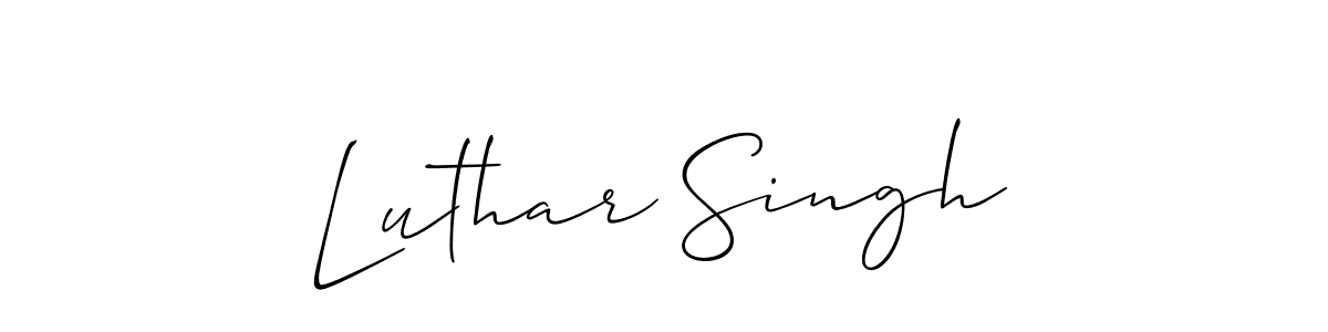 if you are searching for the best signature style for your name Luthar Singh. so please give up your signature search. here we have designed multiple signature styles  using Allison_Script. Luthar Singh signature style 2 images and pictures png