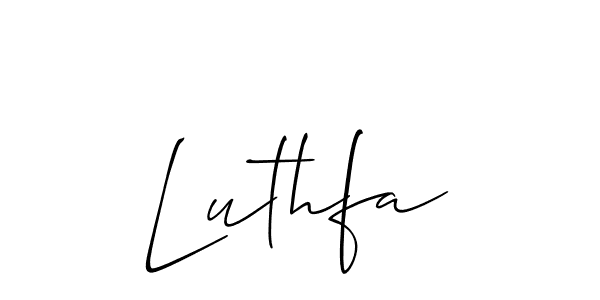 Luthfa stylish signature style. Best Handwritten Sign (Allison_Script) for my name. Handwritten Signature Collection Ideas for my name Luthfa. Luthfa signature style 2 images and pictures png