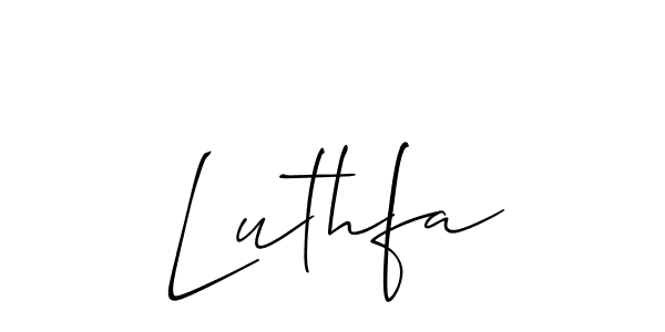 It looks lik you need a new signature style for name Luthfa. Design unique handwritten (Allison_Script) signature with our free signature maker in just a few clicks. Luthfa signature style 2 images and pictures png