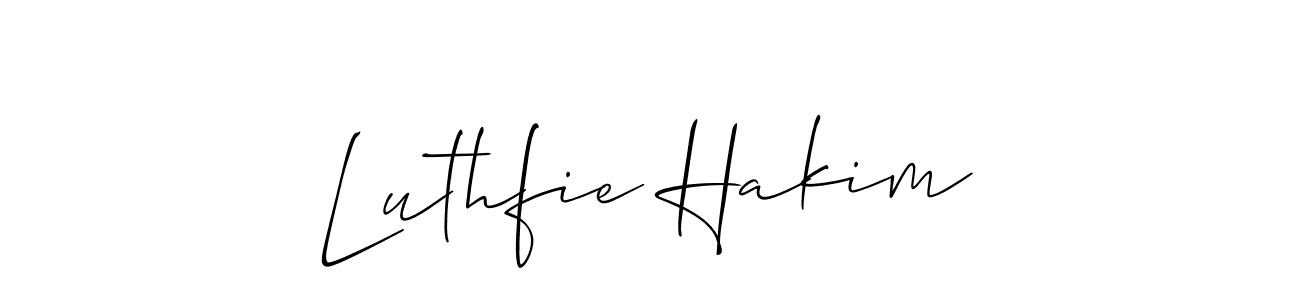 Also You can easily find your signature by using the search form. We will create Luthfie Hakim name handwritten signature images for you free of cost using Allison_Script sign style. Luthfie Hakim signature style 2 images and pictures png