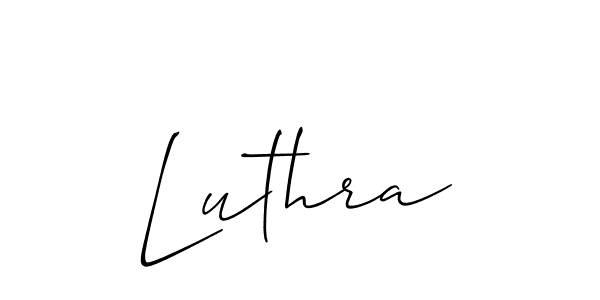 Use a signature maker to create a handwritten signature online. With this signature software, you can design (Allison_Script) your own signature for name Luthra. Luthra signature style 2 images and pictures png