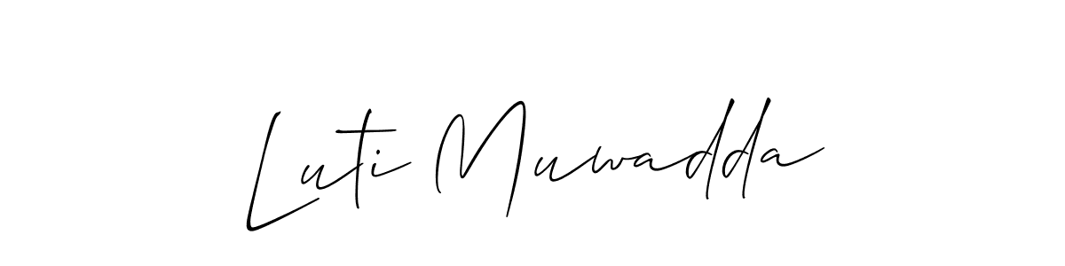 Make a beautiful signature design for name Luti Muwadda. With this signature (Allison_Script) style, you can create a handwritten signature for free. Luti Muwadda signature style 2 images and pictures png