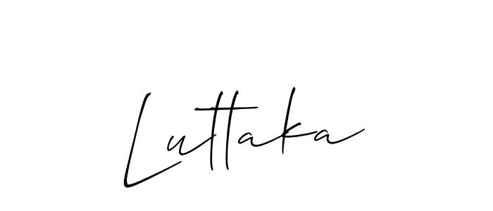 Allison_Script is a professional signature style that is perfect for those who want to add a touch of class to their signature. It is also a great choice for those who want to make their signature more unique. Get Luttaka name to fancy signature for free. Luttaka signature style 2 images and pictures png