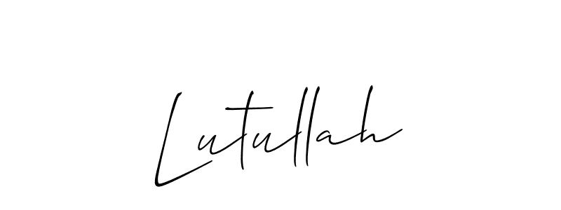 Use a signature maker to create a handwritten signature online. With this signature software, you can design (Allison_Script) your own signature for name Lutullah. Lutullah signature style 2 images and pictures png