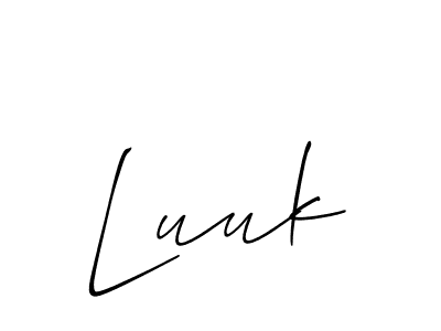 Make a beautiful signature design for name Luuk. With this signature (Allison_Script) style, you can create a handwritten signature for free. Luuk signature style 2 images and pictures png