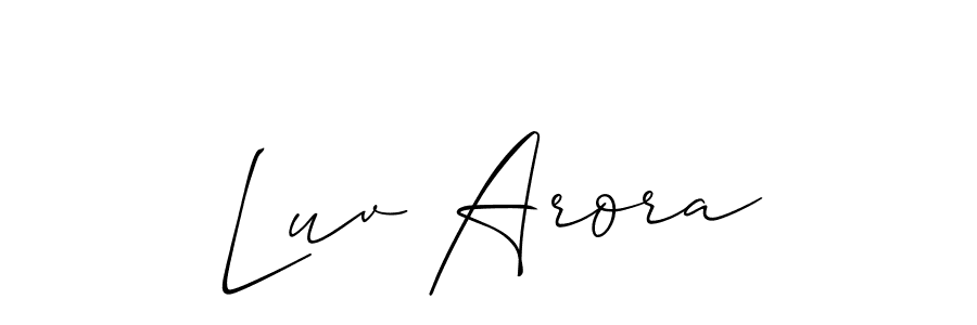 How to make Luv Arora name signature. Use Allison_Script style for creating short signs online. This is the latest handwritten sign. Luv Arora signature style 2 images and pictures png
