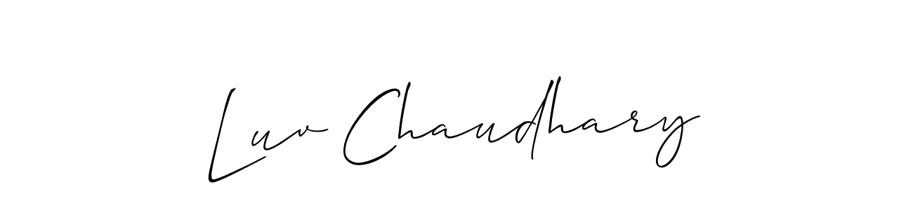 Allison_Script is a professional signature style that is perfect for those who want to add a touch of class to their signature. It is also a great choice for those who want to make their signature more unique. Get Luv Chaudhary name to fancy signature for free. Luv Chaudhary signature style 2 images and pictures png