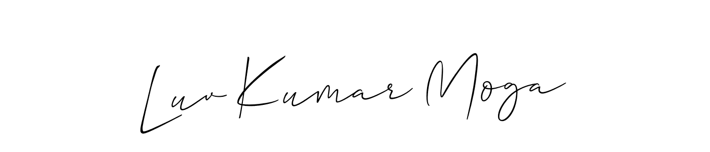 Create a beautiful signature design for name Luv Kumar Moga. With this signature (Allison_Script) fonts, you can make a handwritten signature for free. Luv Kumar Moga signature style 2 images and pictures png