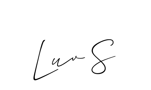 Create a beautiful signature design for name Luv S. With this signature (Allison_Script) fonts, you can make a handwritten signature for free. Luv S signature style 2 images and pictures png