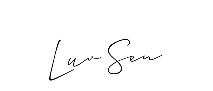 You should practise on your own different ways (Allison_Script) to write your name (Luv Sen) in signature. don't let someone else do it for you. Luv Sen signature style 2 images and pictures png