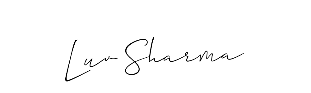 Make a beautiful signature design for name Luv Sharma. With this signature (Allison_Script) style, you can create a handwritten signature for free. Luv Sharma signature style 2 images and pictures png