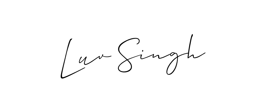 Create a beautiful signature design for name Luv Singh. With this signature (Allison_Script) fonts, you can make a handwritten signature for free. Luv Singh signature style 2 images and pictures png