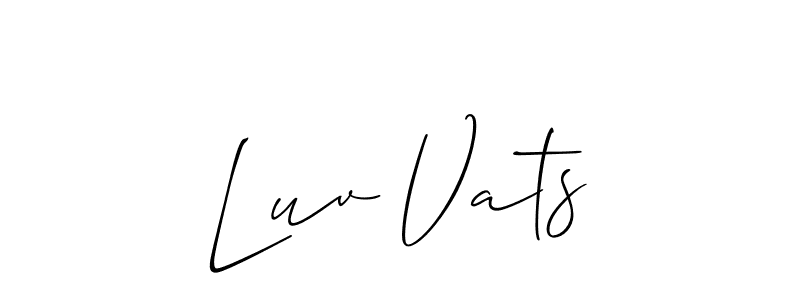 Use a signature maker to create a handwritten signature online. With this signature software, you can design (Allison_Script) your own signature for name Luv Vats. Luv Vats signature style 2 images and pictures png