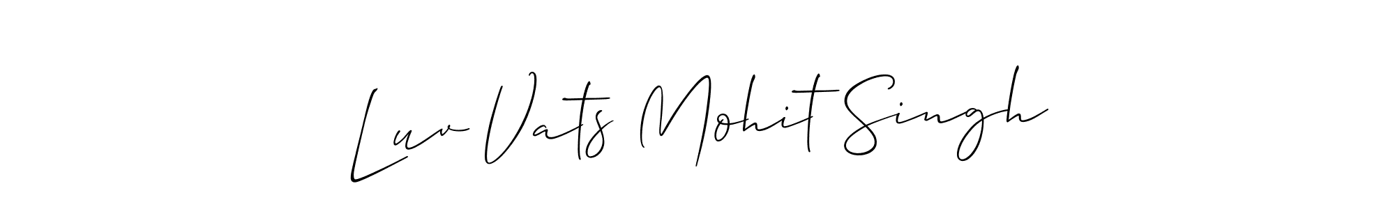 Allison_Script is a professional signature style that is perfect for those who want to add a touch of class to their signature. It is also a great choice for those who want to make their signature more unique. Get Luv Vats Mohit Singh name to fancy signature for free. Luv Vats Mohit Singh signature style 2 images and pictures png