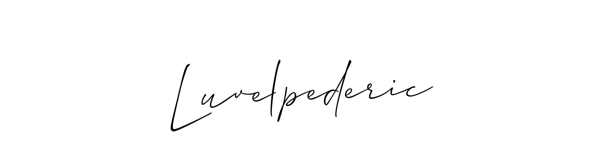 Create a beautiful signature design for name Luvelpederic. With this signature (Allison_Script) fonts, you can make a handwritten signature for free. Luvelpederic signature style 2 images and pictures png
