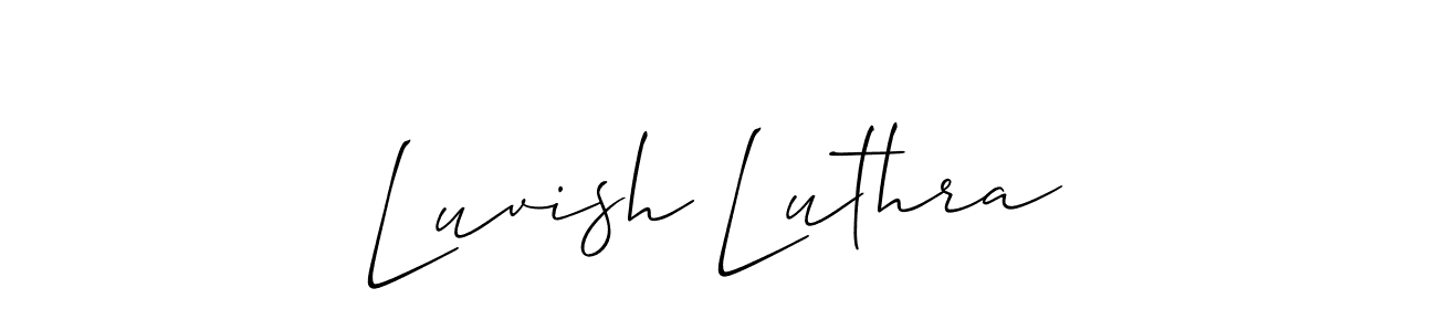 Also we have Luvish Luthra name is the best signature style. Create professional handwritten signature collection using Allison_Script autograph style. Luvish Luthra signature style 2 images and pictures png