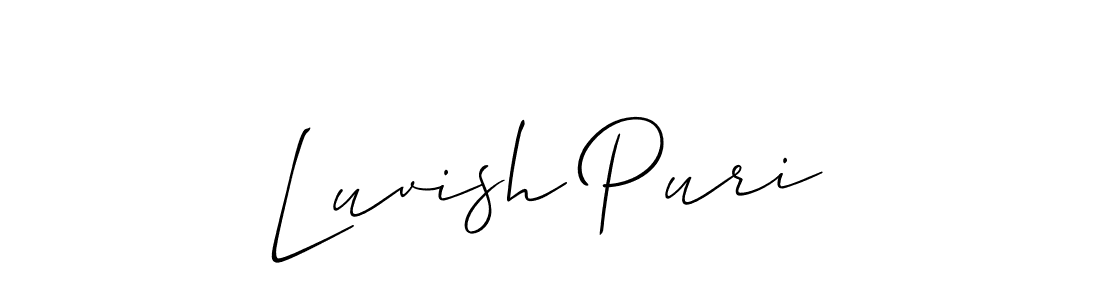 Make a short Luvish Puri signature style. Manage your documents anywhere anytime using Allison_Script. Create and add eSignatures, submit forms, share and send files easily. Luvish Puri signature style 2 images and pictures png