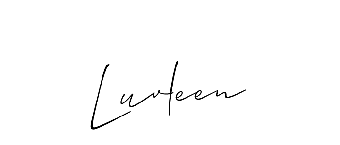 Also we have Luvleen name is the best signature style. Create professional handwritten signature collection using Allison_Script autograph style. Luvleen signature style 2 images and pictures png