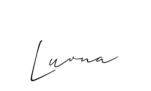 Luvna stylish signature style. Best Handwritten Sign (Allison_Script) for my name. Handwritten Signature Collection Ideas for my name Luvna. Luvna signature style 2 images and pictures png