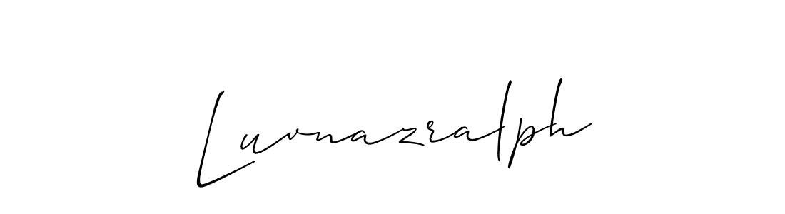 Allison_Script is a professional signature style that is perfect for those who want to add a touch of class to their signature. It is also a great choice for those who want to make their signature more unique. Get Luvnazralph name to fancy signature for free. Luvnazralph signature style 2 images and pictures png