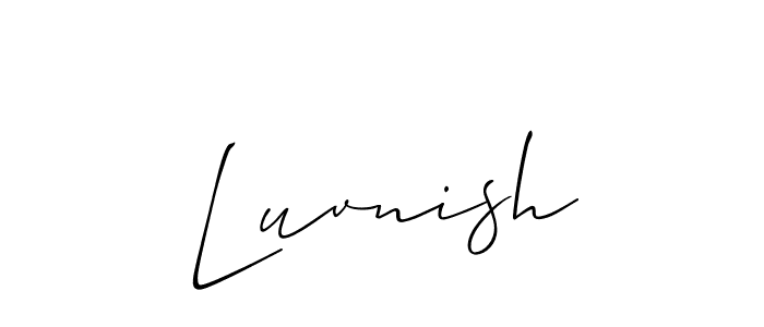 if you are searching for the best signature style for your name Luvnish. so please give up your signature search. here we have designed multiple signature styles  using Allison_Script. Luvnish signature style 2 images and pictures png