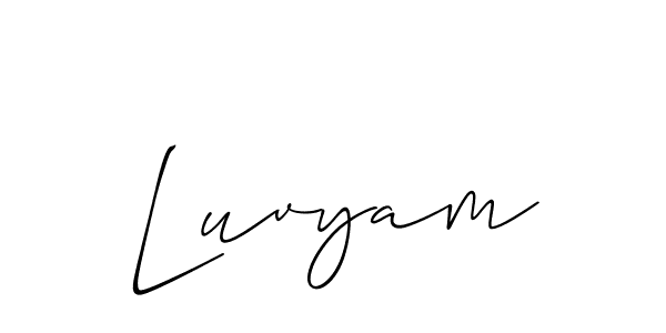 It looks lik you need a new signature style for name Luvyam. Design unique handwritten (Allison_Script) signature with our free signature maker in just a few clicks. Luvyam signature style 2 images and pictures png