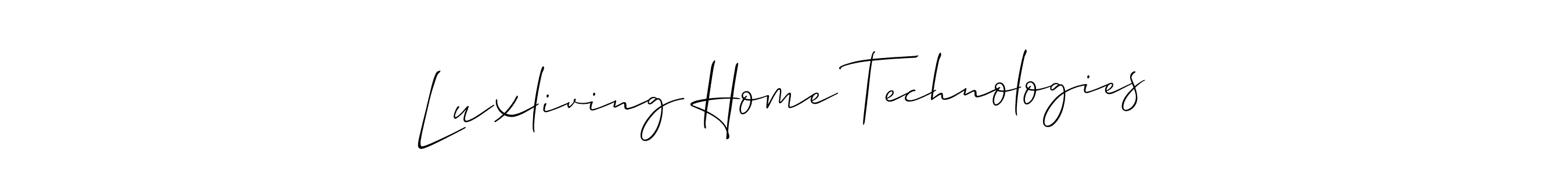 Also You can easily find your signature by using the search form. We will create Luxliving Home Technologies name handwritten signature images for you free of cost using Allison_Script sign style. Luxliving Home Technologies signature style 2 images and pictures png