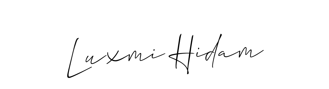 The best way (Allison_Script) to make a short signature is to pick only two or three words in your name. The name Luxmi Hidam include a total of six letters. For converting this name. Luxmi Hidam signature style 2 images and pictures png