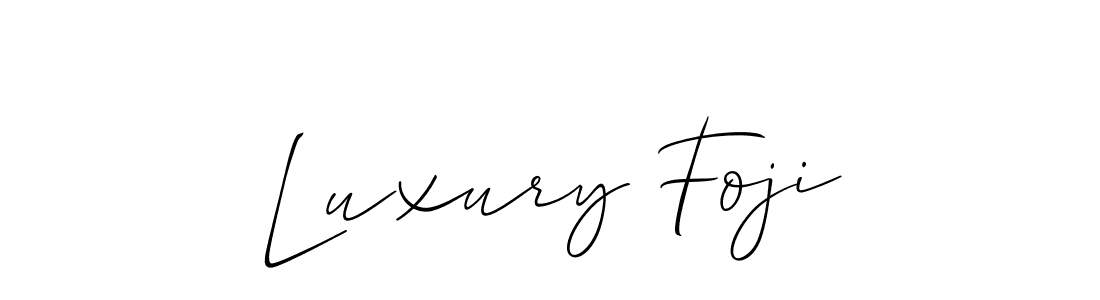 if you are searching for the best signature style for your name Luxury Foji. so please give up your signature search. here we have designed multiple signature styles  using Allison_Script. Luxury Foji signature style 2 images and pictures png