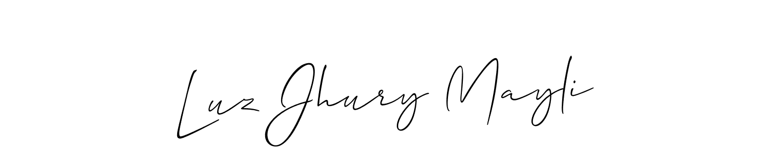 How to make Luz Jhury Mayli name signature. Use Allison_Script style for creating short signs online. This is the latest handwritten sign. Luz Jhury Mayli signature style 2 images and pictures png