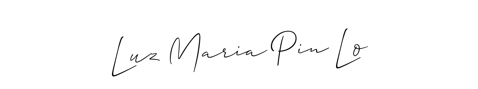 Also we have Luz Maria Pin Lo name is the best signature style. Create professional handwritten signature collection using Allison_Script autograph style. Luz Maria Pin Lo signature style 2 images and pictures png