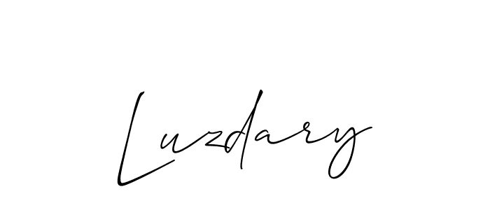 The best way (Allison_Script) to make a short signature is to pick only two or three words in your name. The name Luzdary include a total of six letters. For converting this name. Luzdary signature style 2 images and pictures png