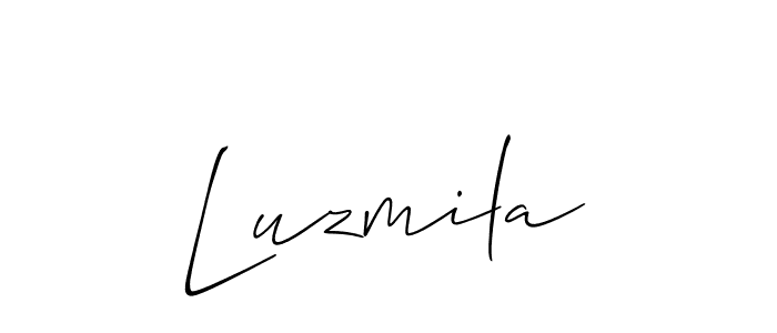 if you are searching for the best signature style for your name Luzmila. so please give up your signature search. here we have designed multiple signature styles  using Allison_Script. Luzmila signature style 2 images and pictures png