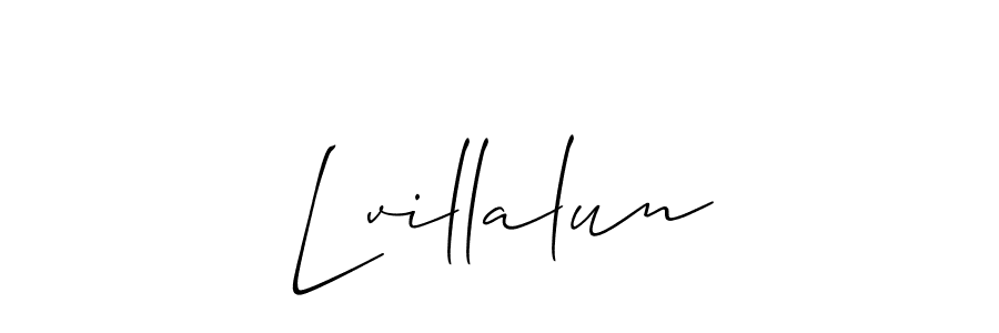 How to make Lvillalun name signature. Use Allison_Script style for creating short signs online. This is the latest handwritten sign. Lvillalun signature style 2 images and pictures png