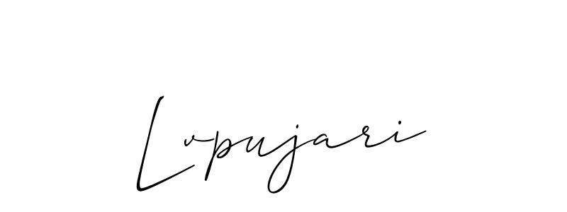 Use a signature maker to create a handwritten signature online. With this signature software, you can design (Allison_Script) your own signature for name Lvpujari. Lvpujari signature style 2 images and pictures png