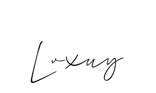 Make a beautiful signature design for name Lvxuy. With this signature (Allison_Script) style, you can create a handwritten signature for free. Lvxuy signature style 2 images and pictures png