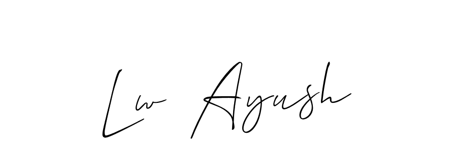 The best way (Allison_Script) to make a short signature is to pick only two or three words in your name. The name Lw  Ayush include a total of six letters. For converting this name. Lw  Ayush signature style 2 images and pictures png
