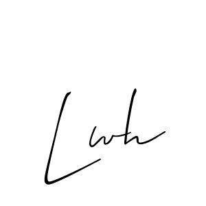 It looks lik you need a new signature style for name Lwh. Design unique handwritten (Allison_Script) signature with our free signature maker in just a few clicks. Lwh signature style 2 images and pictures png