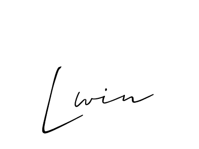 You should practise on your own different ways (Allison_Script) to write your name (Lwin) in signature. don't let someone else do it for you. Lwin signature style 2 images and pictures png