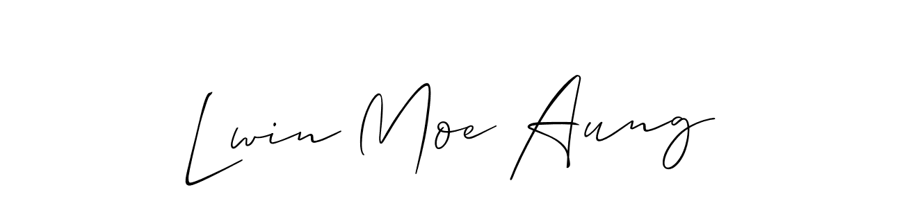 How to make Lwin Moe Aung name signature. Use Allison_Script style for creating short signs online. This is the latest handwritten sign. Lwin Moe Aung signature style 2 images and pictures png