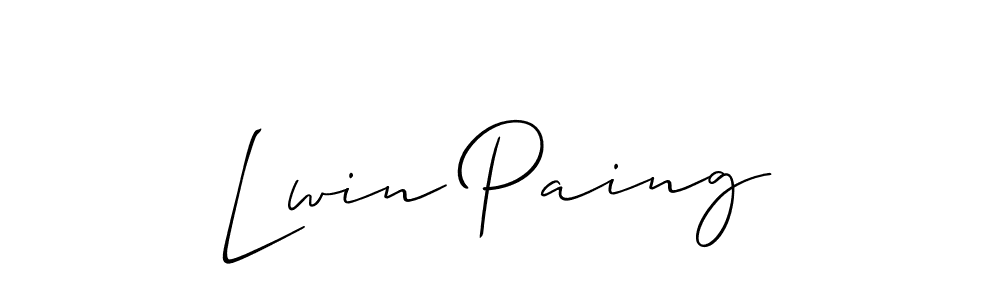 Make a beautiful signature design for name Lwin Paing. With this signature (Allison_Script) style, you can create a handwritten signature for free. Lwin Paing signature style 2 images and pictures png